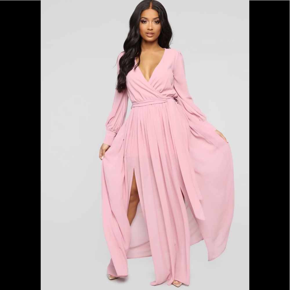FASHION NOVA MAXI DRESS MAUVE PINK